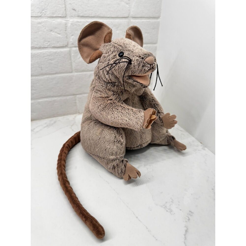 Folkmanis Brown Mouse Rat Hand Puppet Plush Realistic Storytelling Toy 8"